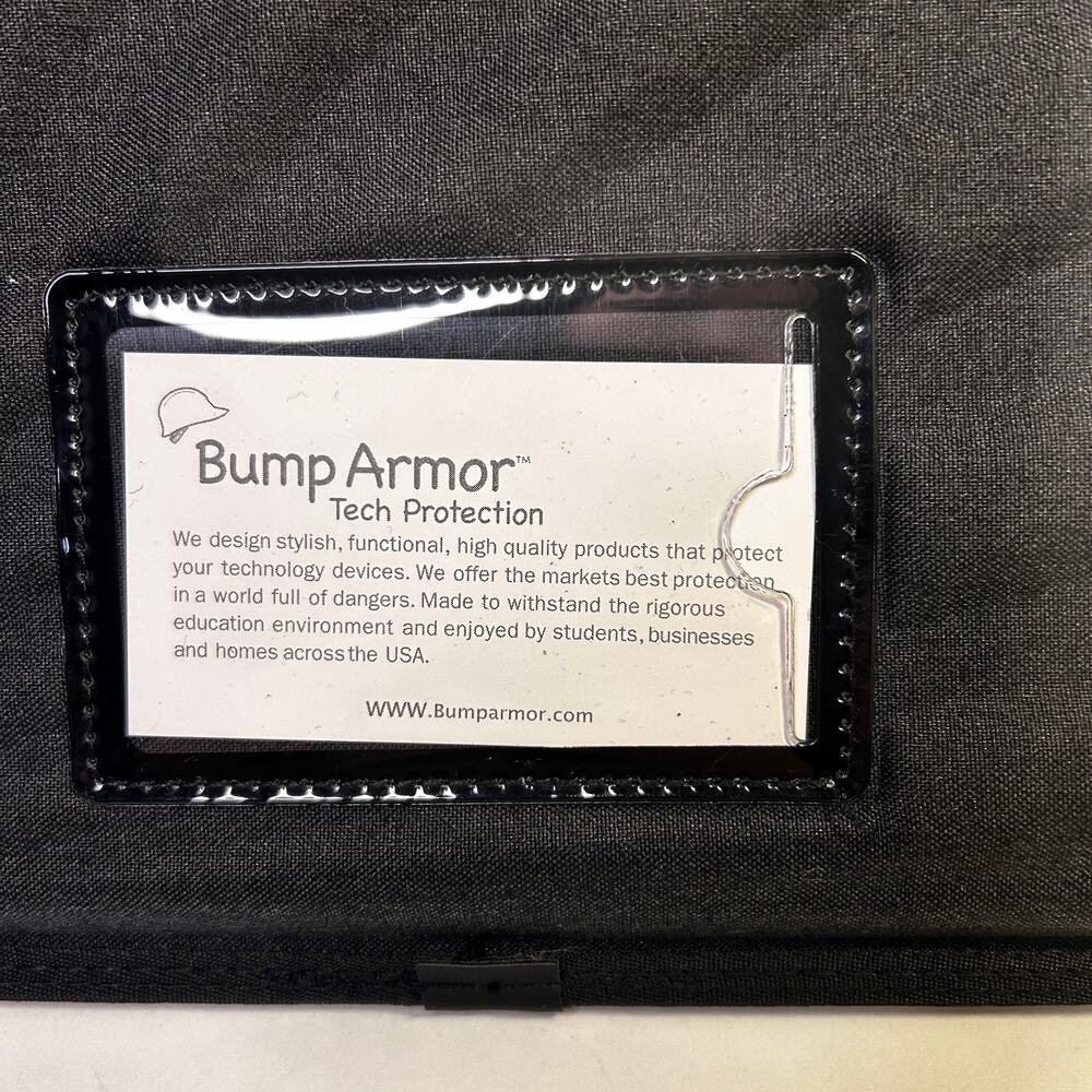 Bump Armor Tech Protection Laptop Sleeve / Portfolio Case – Black